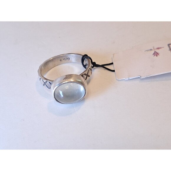 Peyote Bird Rectangular Oval Moonstone 925 Sterling Silver Ring Size 5 NWT - Picture 8 of 11